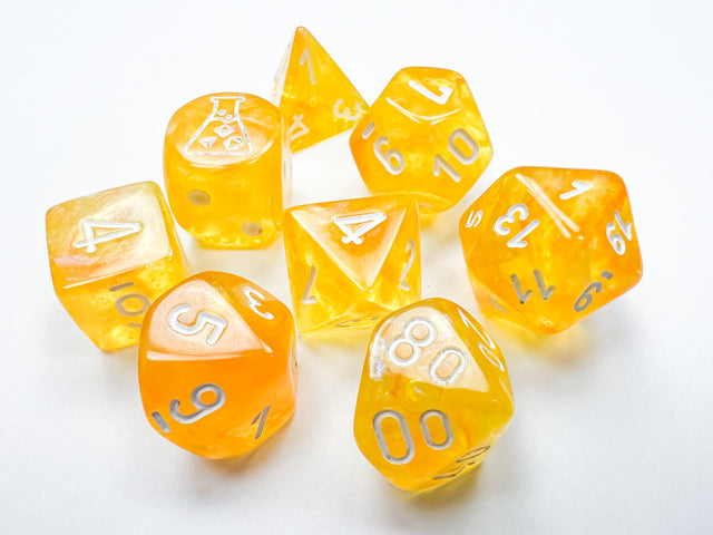 Borealis 7-die Set Canary/white Luminary W/bonus D