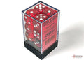 Translucent Red/white 16mm d6 Dice Block (12 dice)