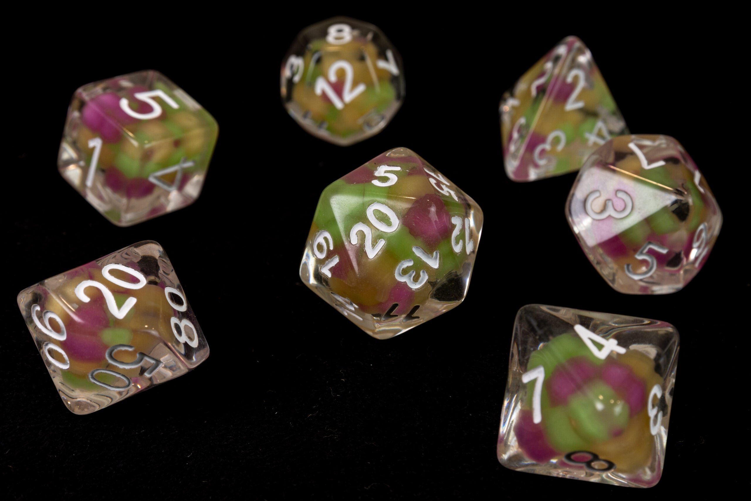 Polyhedral Dice Tube - Melon Ball Glowworm image 0