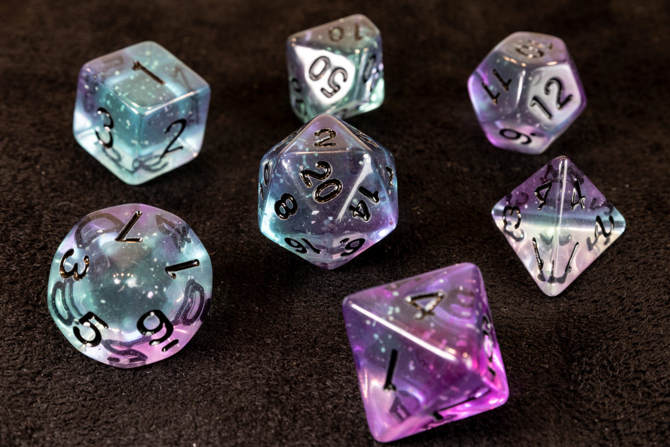 Polyhedral Dice Tube - Peacock Glowworm image 0