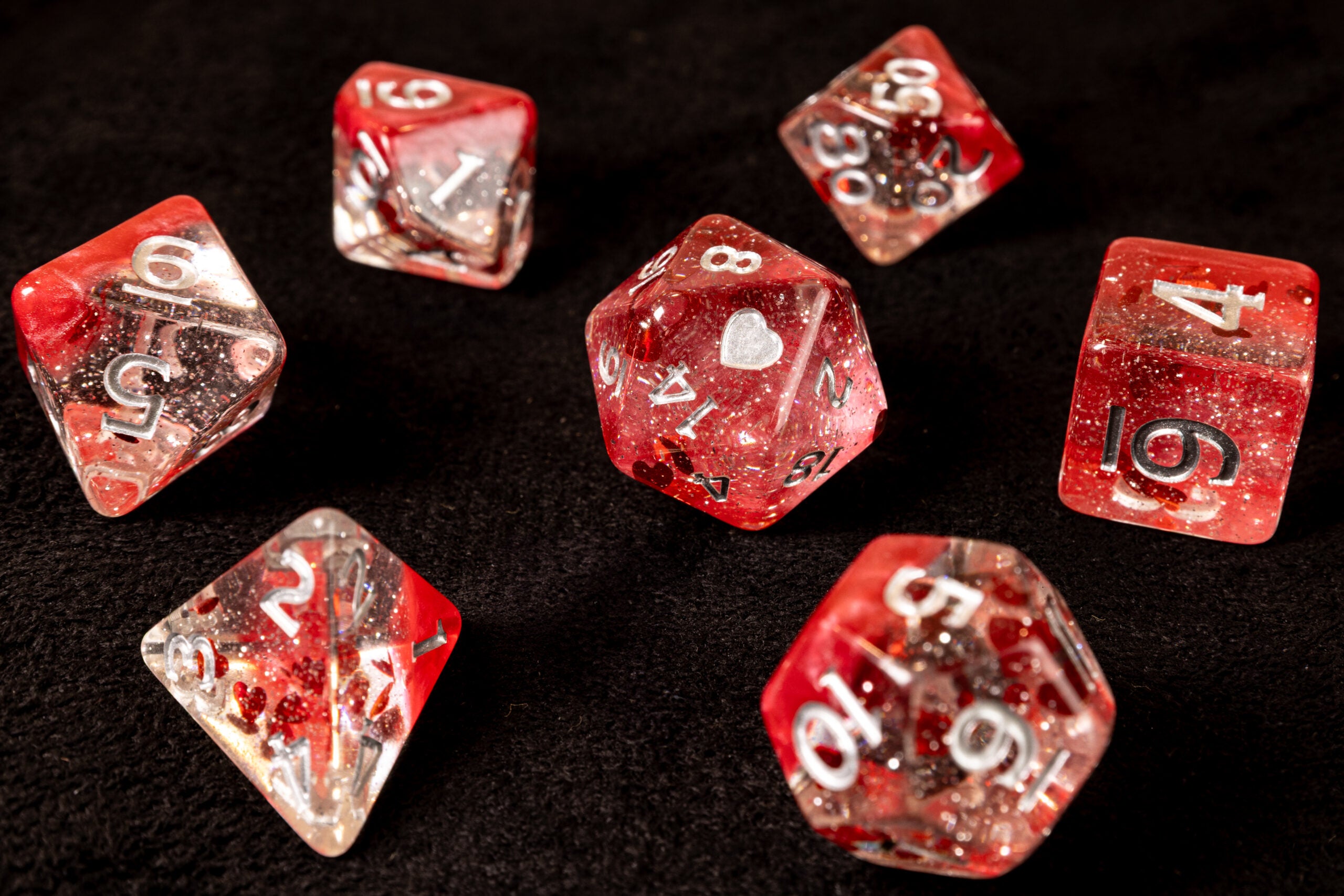 Polyhedral Dice Tube - Hearts image 0