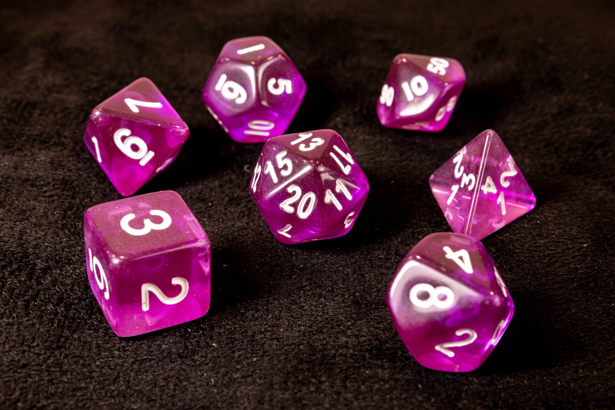 Polyhedral Dice Tube - Translucent Purple image 0