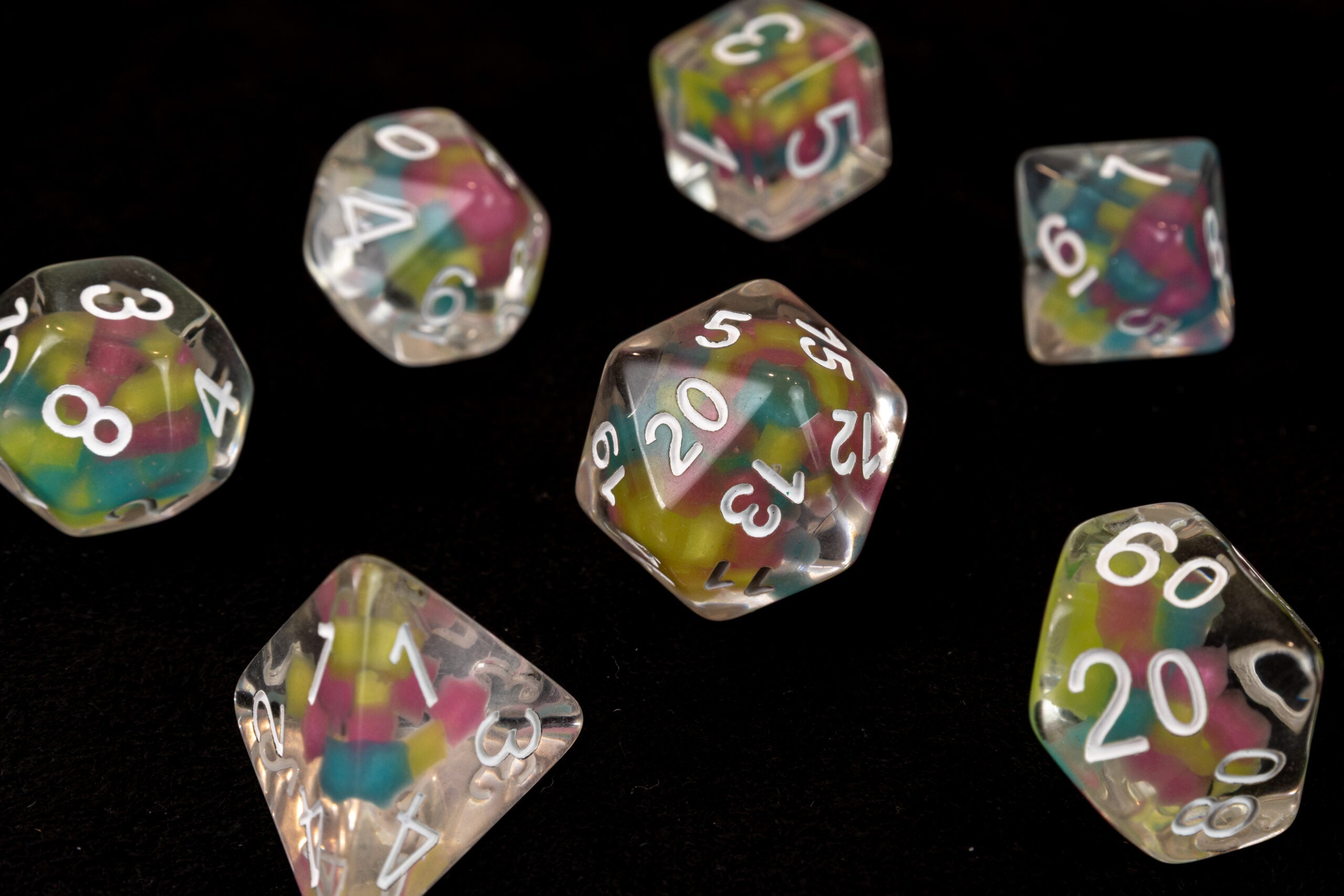 Polyhedral Dice Tube - Lucky Charm Glowworm image 0