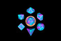 MINI 7 DICE SET PURPLE/TEAL W/ BLUE 10MM