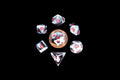 MINI 7 DICE SET MARBLE W/ RED 10MM