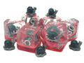 7 Piece DnD RPG Dice Set: Animal Kingdom - Snails - Green w/ Red