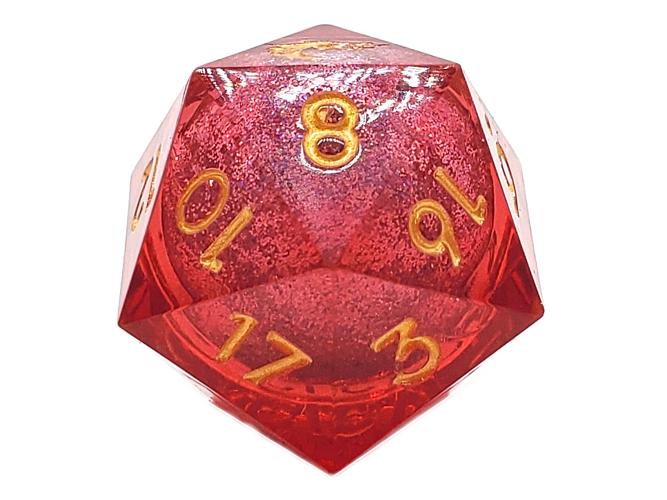 Sharp Edged 22mm D20 - Liquid Infused - Crimson Fury