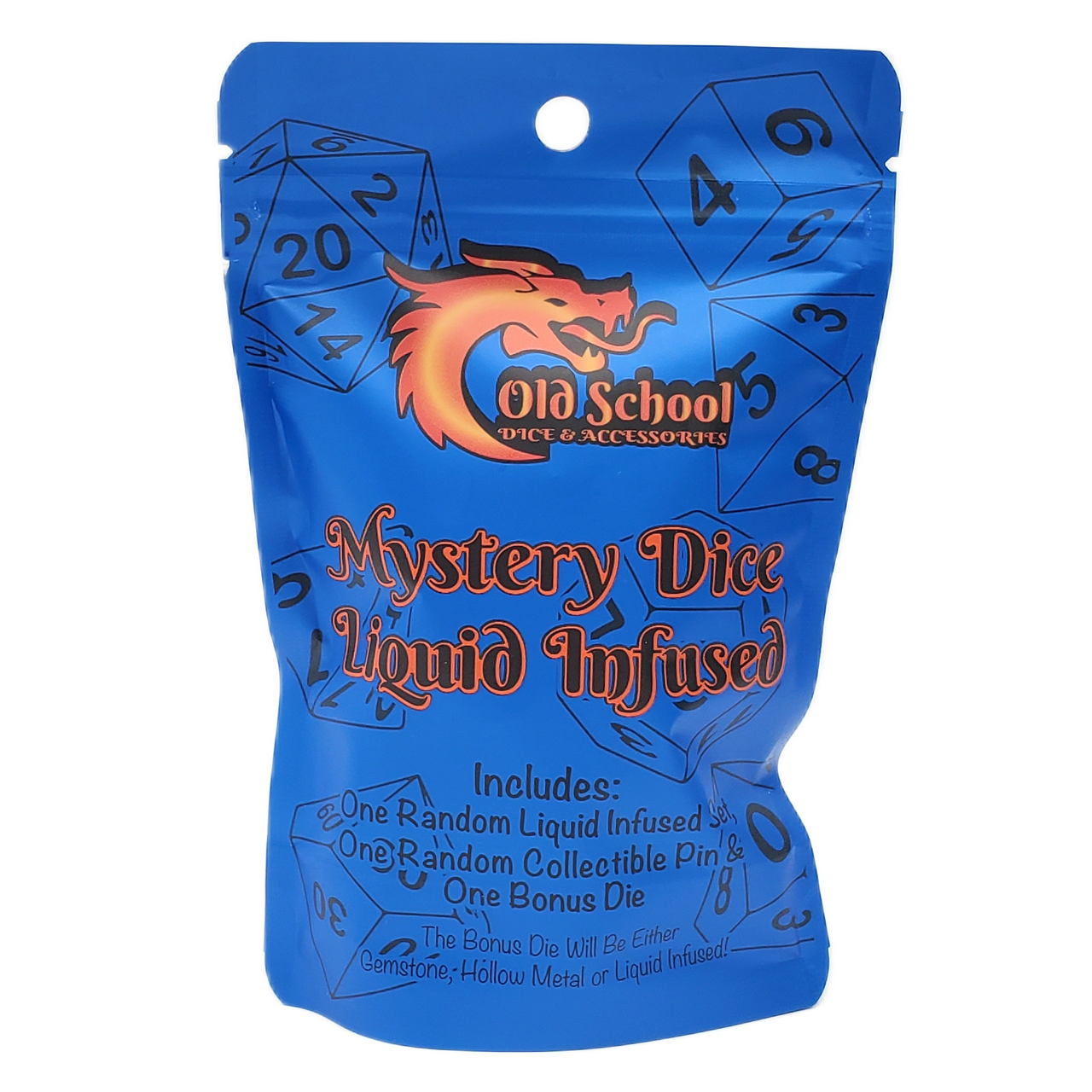 Mystery Dice - Liquid Infused: 7-Piece Liquid Infused Set & Collectible Pin w/ Bonus Premium Dice