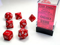 Opaque 7-die Set Red/white