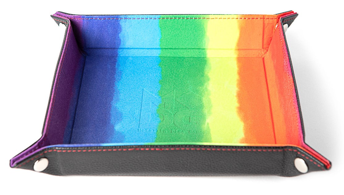 Fold Up Dice Velvet Tray W/ Pu Leather Watercolor