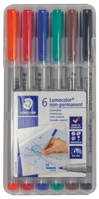 WATER SOLUBLE MARKERS: 6 COLOR PACK