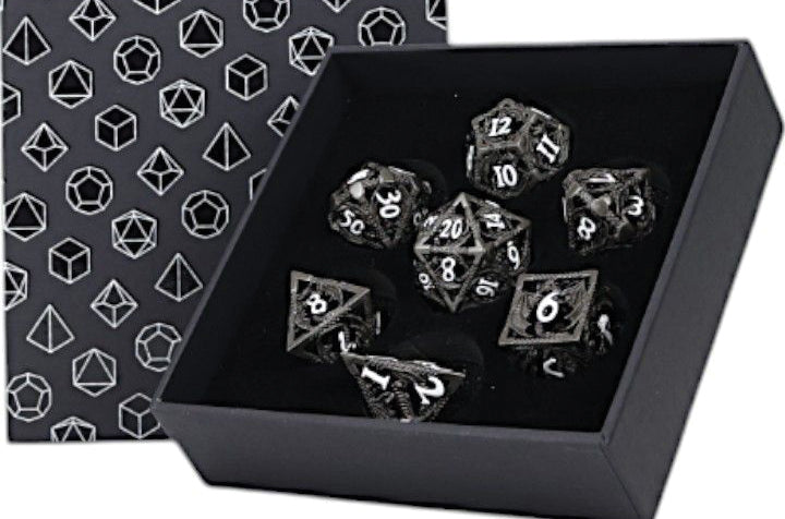 Dragon Hollow Dice Set - Metal/black