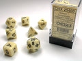 Opaque 7-die Set Ivory/black