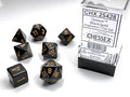Opaque 7-die Set Black/gold