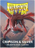 Dragon Shield Sleeves Matte Dual Crimson And Silver 100Ct