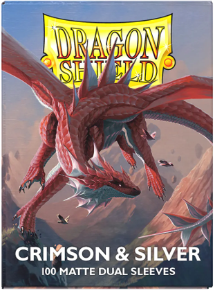 Dragon Shield Sleeves Matte Dual Crimson And Silver 100Ct
