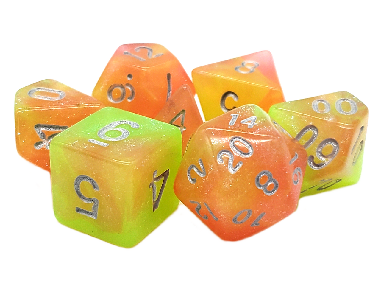 7 Piece DnD RPG Dice Set: Galaxy Sunburst